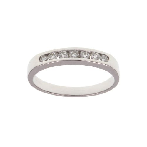 Anillo medio sin fin Chana S en oro blanco 18k con brillantes