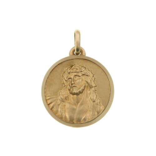 Medalla religiosa de oro amarillo 18k - Cristo