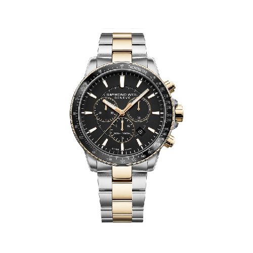 Reloj Raymond Weil Tango 300 Men's Chronograph en acero y PVD oro oro rosa con esfera negra