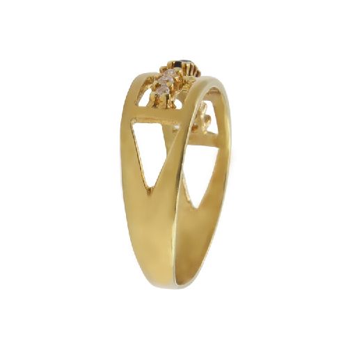 Anillo Fio de oro amarillo 18k con circonias