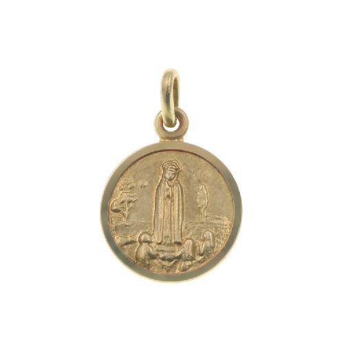 Medalla religiosa de oro amarillo 18k - Virgen de Fátima