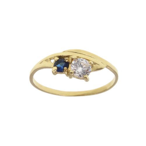 Anillo de oro amarillo 18k con circonia N9201/1