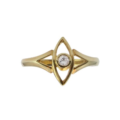 Anillo Stella de oro amarillo 18k con circonia