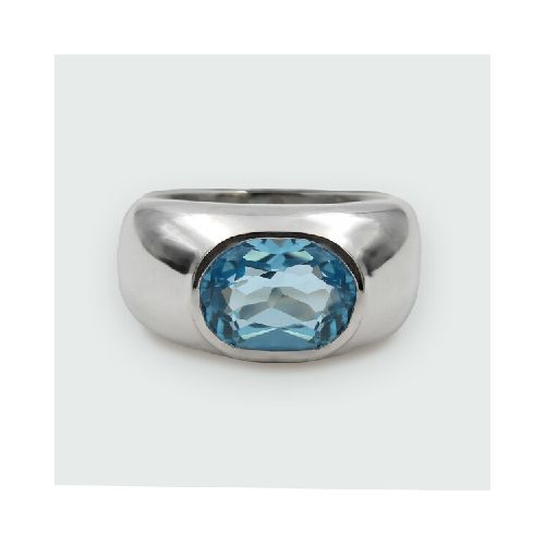 Anillo Iris de plata 925 con topacio azul