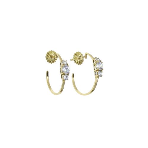 Caravanas de oro amarillo 18k con circonias N0119