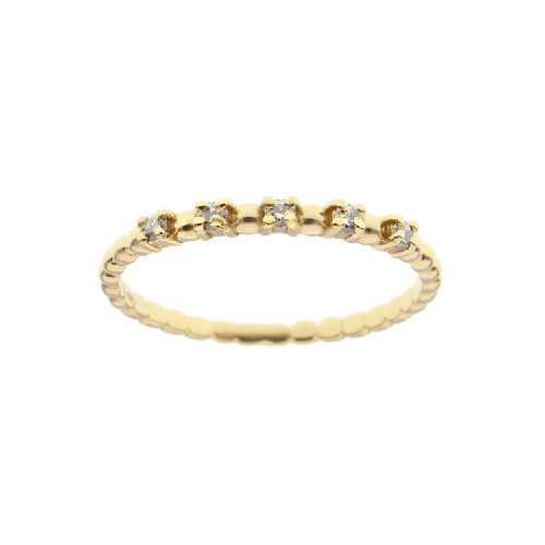 Anillo Silvina de oro amarillo 18k con brillantes.