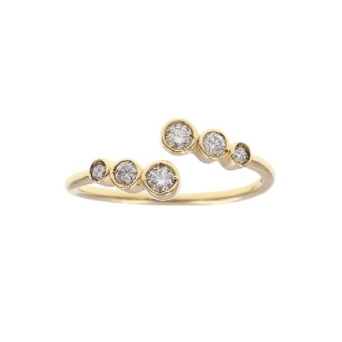 Anillo Ginette de oro amarillo 18k con brillantes.