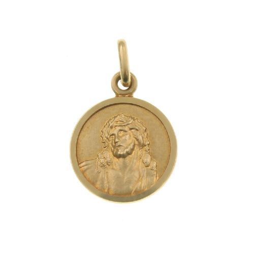 Medalla religiosa en oro 18k con Cristo (MR6611)