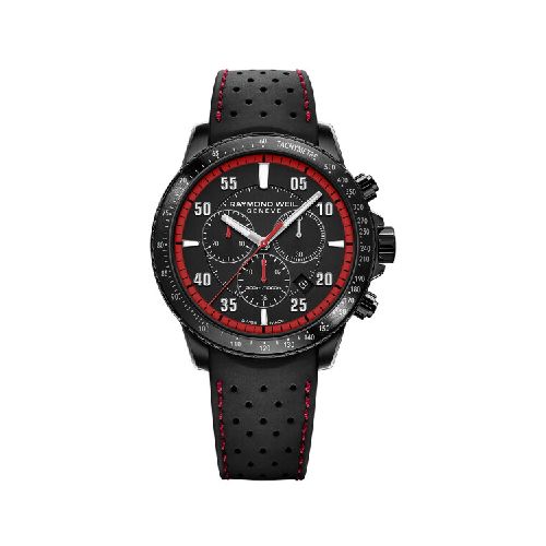 Reloj Raymond Weil Tango 300 Men's Chronograph esfera negra con acentos en rojo