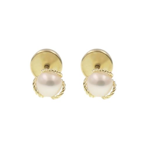 Caravanas Bebe oro 18k y Perlas 906