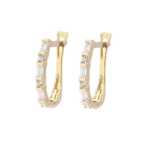 Caravanas Claudia de oro amarillo 18k con circonias