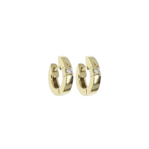 Caravanas, aros en oro 18k con brillantes N8771