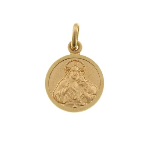 Medalla religiosa de oro amarillo 18k - La Comunión