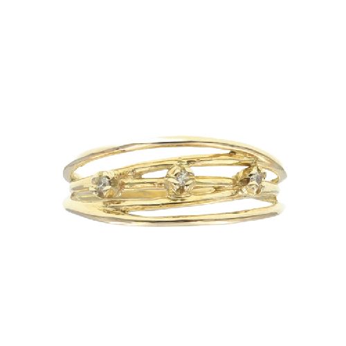 Anillo Galaxia de oro amarillo 18k con brillantes