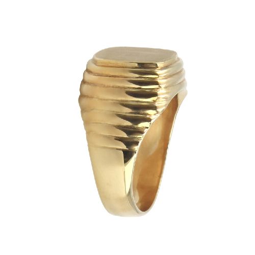 Anillo Sello Hugo de oro amarillo 18k