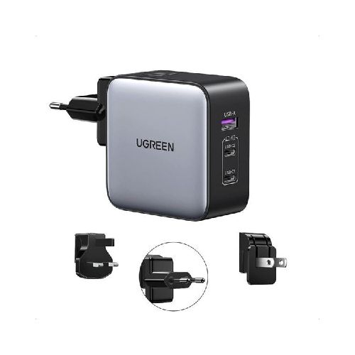 Ugreen Cargador De Pared 65w Usb X2 + Usb-c Negro