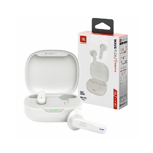 Auriculares Inalámbricos Jbl Wave Flex Bluetooth Tws Blanco