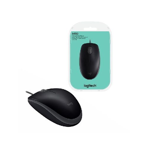 Mouse óptico Logitech M110 silent negro