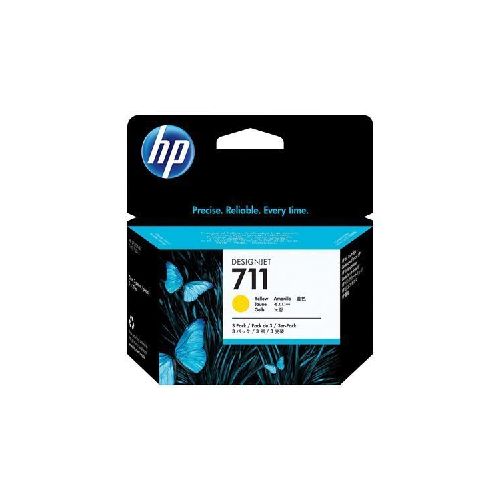 HP 711 - Paquete de 3 - 29 ml - amarillo - original - DesignJet - cartucho de tinta - para DesignJet T100, T120, T120 ePrinter, T125, T130, T520, T520 ePrinter, T525, T530