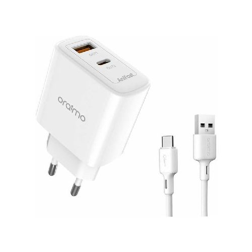 Cargador Usb / Usb C + Cable Usb - Usb C Oraimo Eu 3a 25w