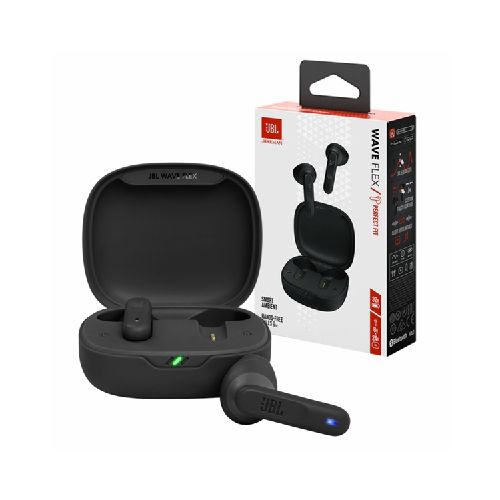 Auriculares Inalámbricos Jbl Wave Flex Bluetooth Tws Color Negro