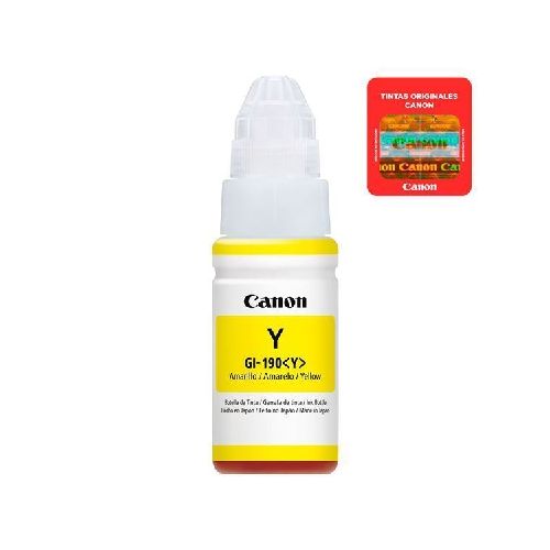 Botella De Tinta Canon Amarillo GI-190 Y 70ml