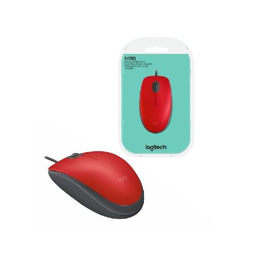 Mouse óptico Logitech M110 silent rojo