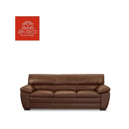 Sillón 3 Cuerpos Premium 100 % Cuero Caramelo