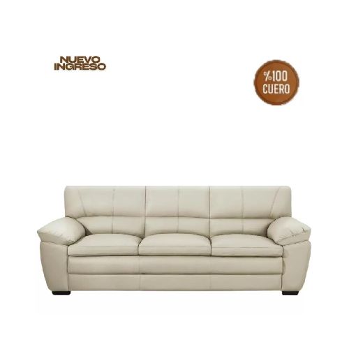 Sillón B&V %100 Cuero - 3 Cuerpos - Premium - Arena