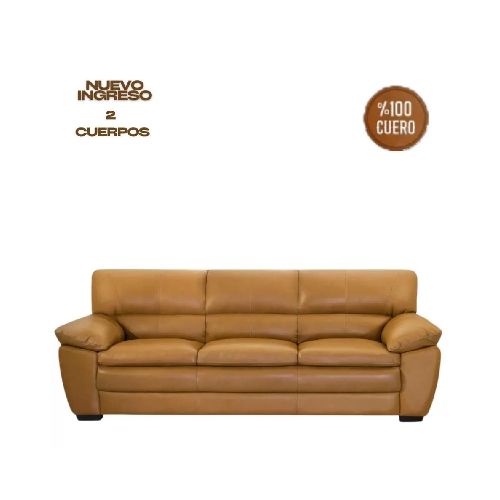 Sillón B&V %100 Cuero - 2 Cuerpos - Premium - Camel