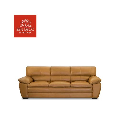 Sillón 3 Cuerpos Premium 100% Cuero Camel