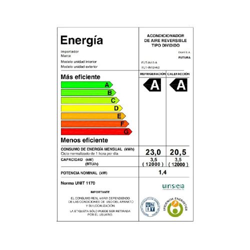 Aire acondicionado Futura 18000 BTU Inverter Wifi FUT-IN18-A