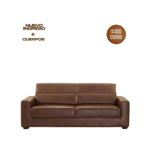 Sillón B&V %100 Cuero - 2 Cuerpos - Sublime - Caramelo