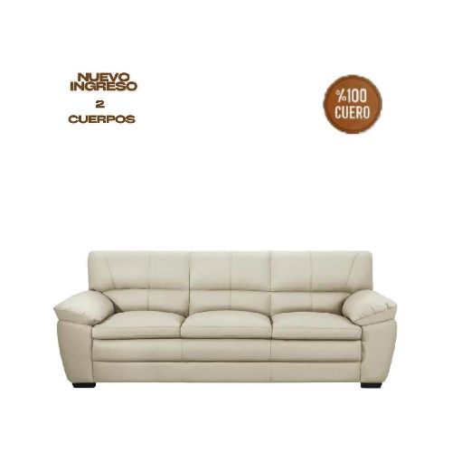 Sillón B&V %100 Cuero - 2 Cuerpos - Premium - Arena