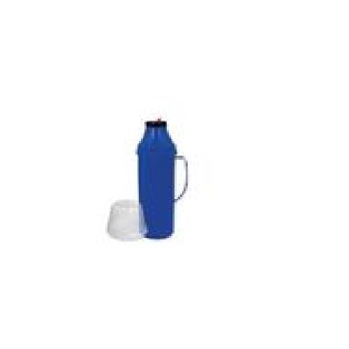 Termo Mor Use Flip Azul Plastico 1Lt Botella De Vidrio