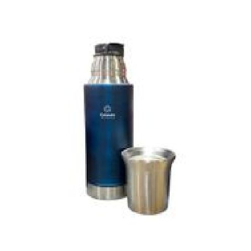 TERMO CELESTE AZUL METALIZADO 800ML DOBLE PARED SIN ASA Y C/