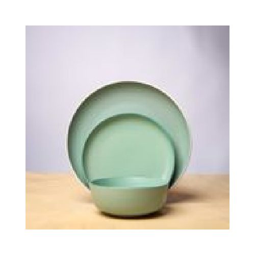 Plato Celeste Borde Blanco Ceramica 26Cm Plano Azul