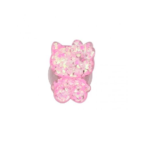 Anillo soporte para celular diseño gata con brillos rosa