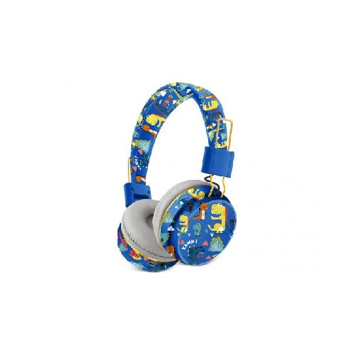 Auriculares inalámbricos diseño dinosaurio color azul