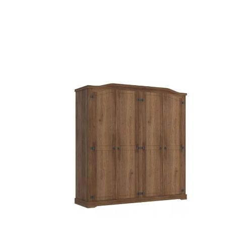 Ropero Madera 4 Puertas Nogal Curvo Rustico