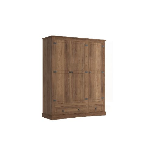 Ropero Madera 3 Puertas Nogal Linea Rustica