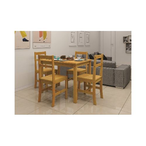 Juego Comedor 4 Sillas Lucia Natural