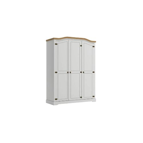 Ropero Madera 3 Puertas Blanco Linea Rustica