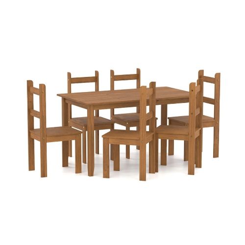 Juego Comedor 6 Sillas Red Nogal Cera