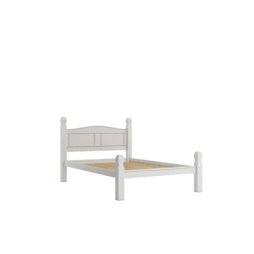 Cama 2 Plazas Madera Rustica 1.40 X 1.90 Blanca