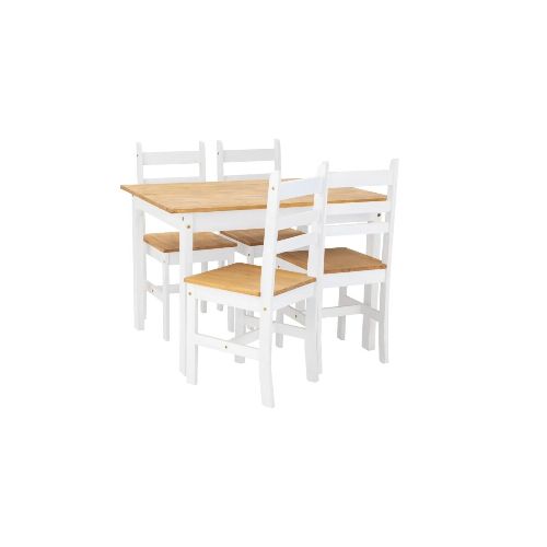 Juego Comedor 4 Sillas Lucia Blanco