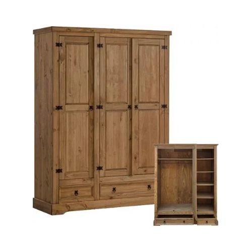 Ropero Madera 3 Puertas Miel Linea Rustica