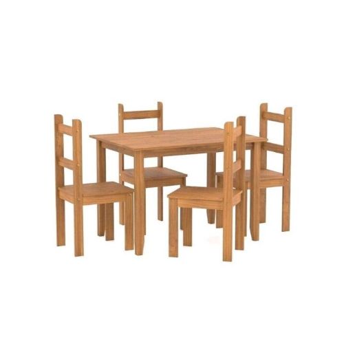 Juego Comedor 4 Sillas Red Cera Natural Francine