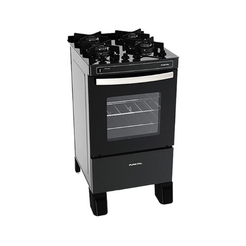 Cocina Gas Punktal 4 Hornallas Vidrio Negro Pk-gl4b