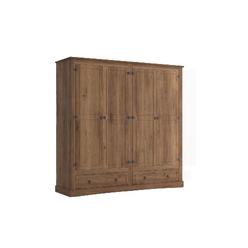 Ropero Madera 4 Puertas Nogal Linea Rustica